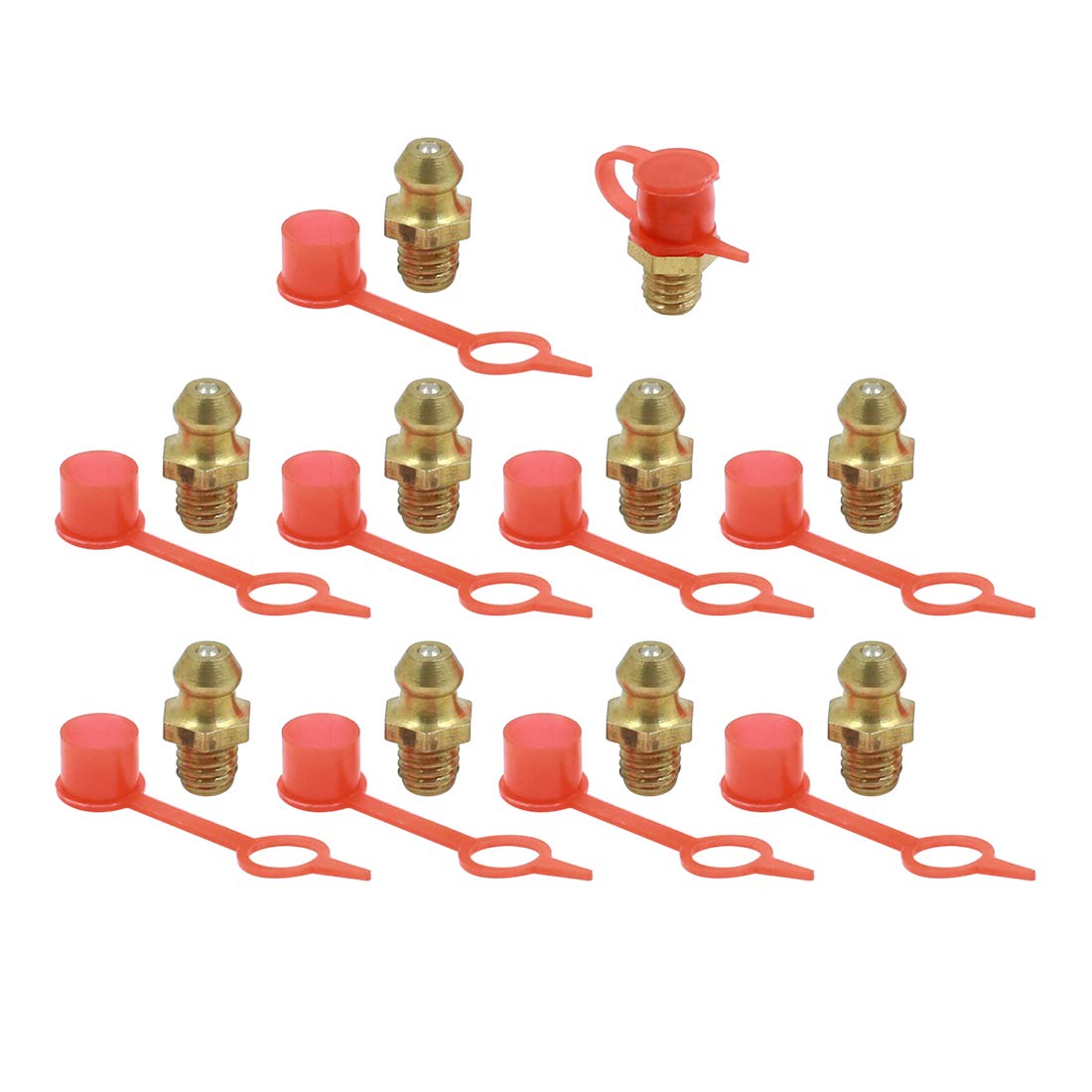 X AUTOHAUX 10 Satz Messing gerade Schmiernippel Verschraubungen mit Staubkappe für Auto M6 X AUTOHAUX 10 Satz Messing gerade Schmiernippel Verschraubungen mit Staubkappe für Auto M6 von X AUTOHAUX