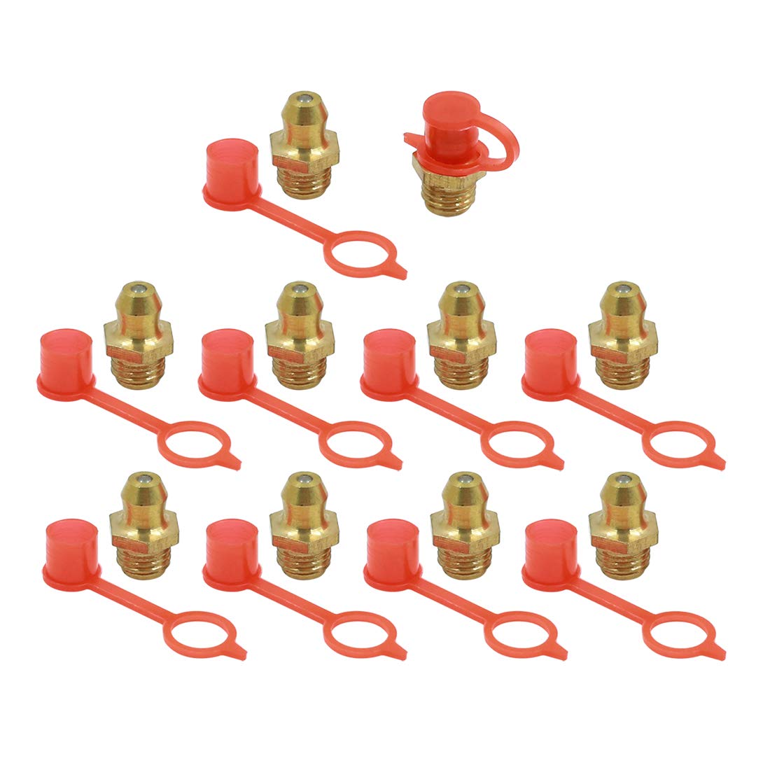 X AUTOHAUX 10 Satz Messing gerade Schmiernippel Verschraubungen mit Staubkappe für Auto M8 X AUTOHAUX 10 Satz Messing gerade Schmiernippel Verschraubungen mit Staubkappe für Auto M8 von X AUTOHAUX