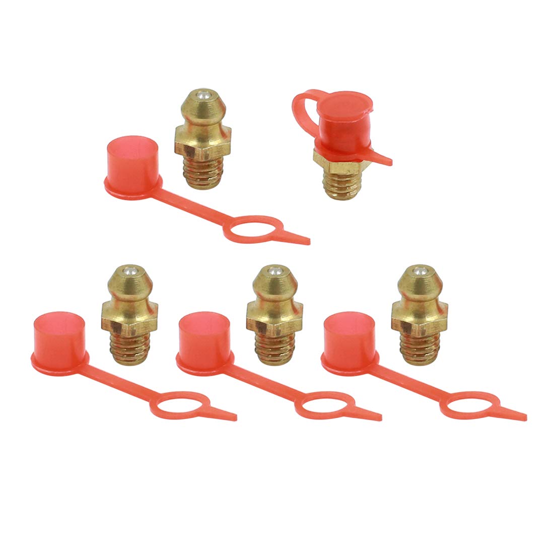 X AUTOHAUX 5 Satz Messing gerade Schmiernippel Verschraubungen mit Staubkappe für Auto M6 X AUTOHAUX 5 Satz Messing gerade Schmiernippel Verschraubungen mit Staubkappe für Auto M6 von X AUTOHAUX