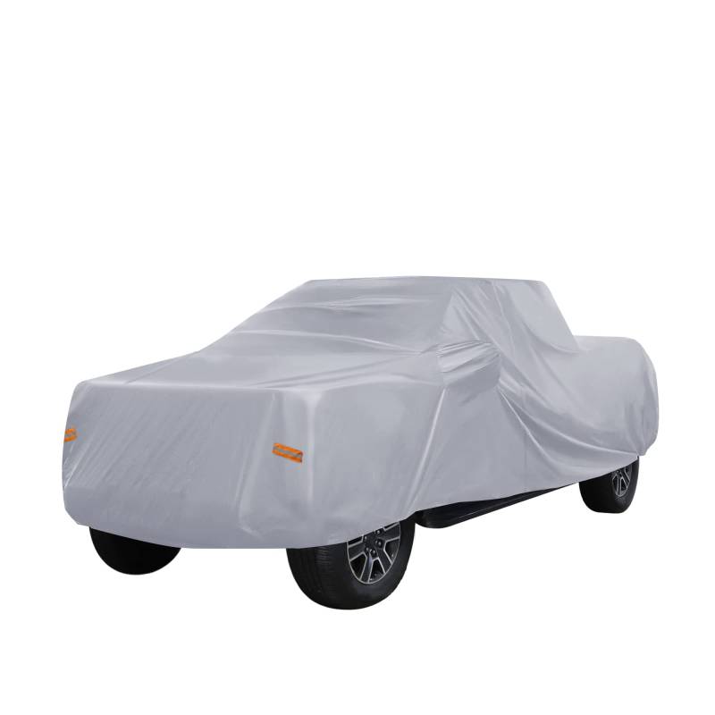 X AUTOHAUX Pickup Fahrzeug LKW Auto Abdeckung Sonne Regen Wasserdichter Schutz 190T PU Grau von X AUTOHAUX