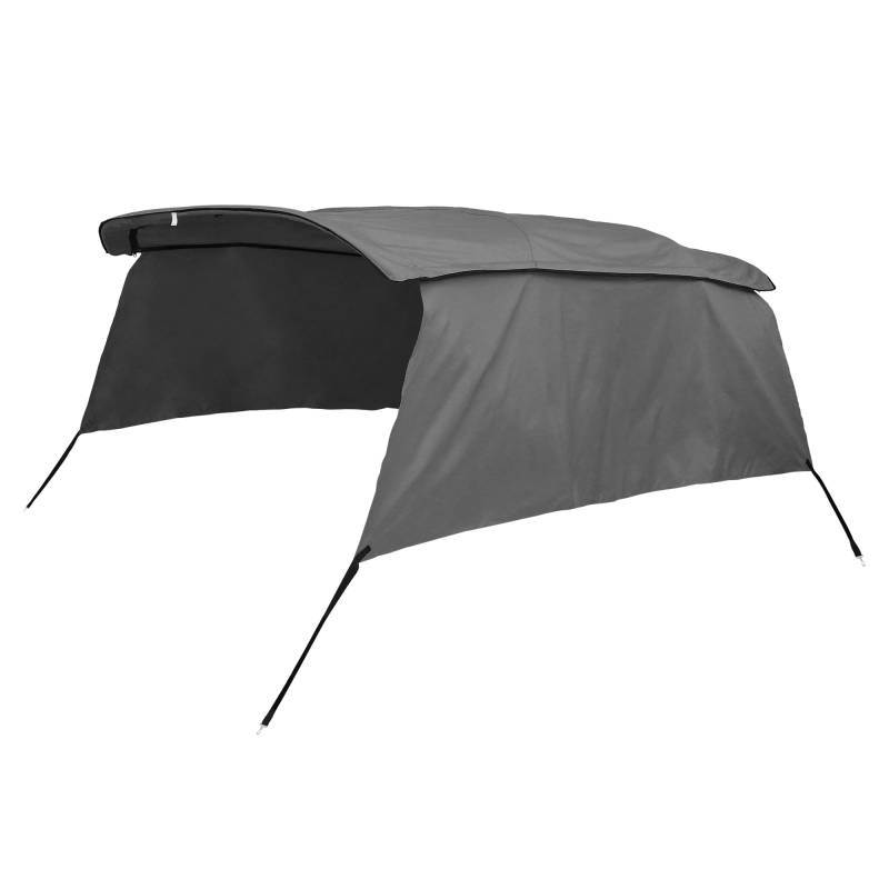 X AUTOHAUX Polyester Bimini Top Canvas Bezug 600D Grau Grau 4 Bogen 8' L x 54" H x 91"-96" B von X AUTOHAUX