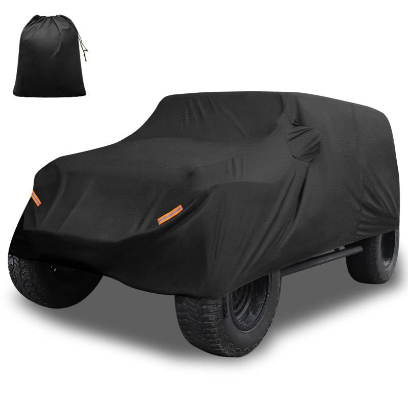 X AUTOHAUX Autoabdeckung SUV Auto Abdeckung Atmungsaktiv,Wasserdicht Autoplane Autohülle für Jeep Wrangler JK JL 4 Türer 2007-2021 von X AUTOHAUX