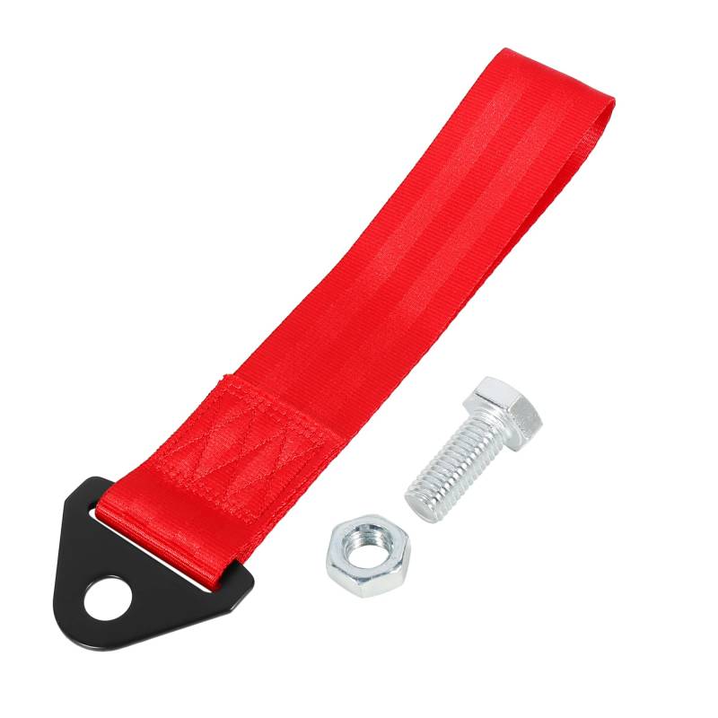 X AUTOHAUX Universal Auto Abschlepphaken Stoßstange Anhänger Gurtband Rot von X AUTOHAUX