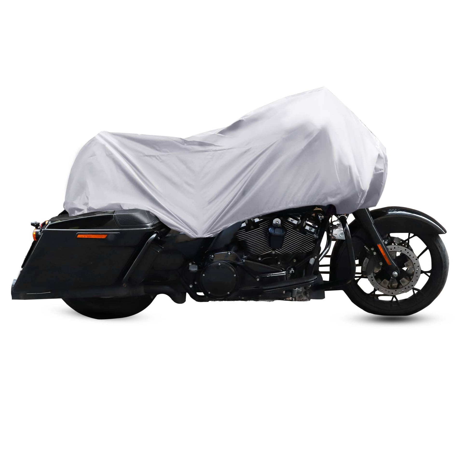 X AUTOHAUX XL Motorradabdeckung, leicht, halbe Abdeckung, Schutz, silberfarben von X AUTOHAUX