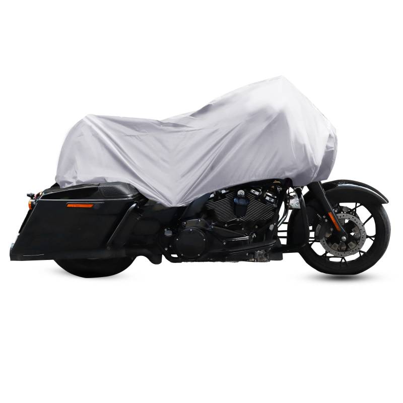 X AUTOHAUX XL Motorradabdeckung, leicht, halbe Abdeckung, Schutz, silberfarben von X AUTOHAUX