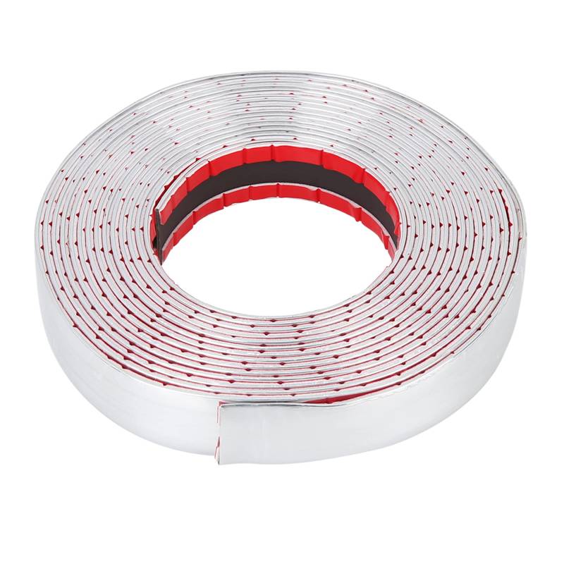 X AUTOHAUX Zierleiste Chromleiste Selbstklebend Chrom Zierstreifen Zierleisten Auto Chromstreifen Flexibel 5m x 25mm von X AUTOHAUX
