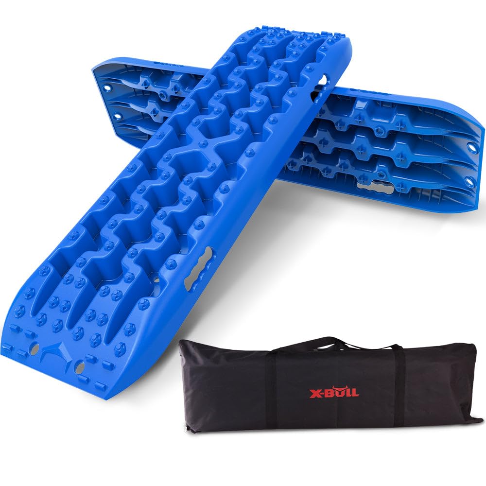 X-BULL - Sandbleche Offroad - 2 Stücke Anfahrhilfe - 2er-Set Traktionshilfe aus Nylon - Traktionsmatte mit Tragetasche - Sandbleche Wohnmobil - Offroad Zubehör - 2 Stück, 106 x 30 x 10 cm - Blau X-BULL - Sandbleche Offroad - 2 Stücke Anfahrhilfe - 2er-Set Traktionshilfe aus Nylon - Traktionsmatte mit Tragetasche - Sandbleche Wohnmobil - Offroad Zubehör - 2 Stück, 106 x 30 x 10 cm - Blau von X-BULL