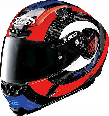 X-Lite X-803 RS Ultra Carbon Hattrick, Integralhelm - Rot/Blau/Schwarz/Weiß - L von X-Lite