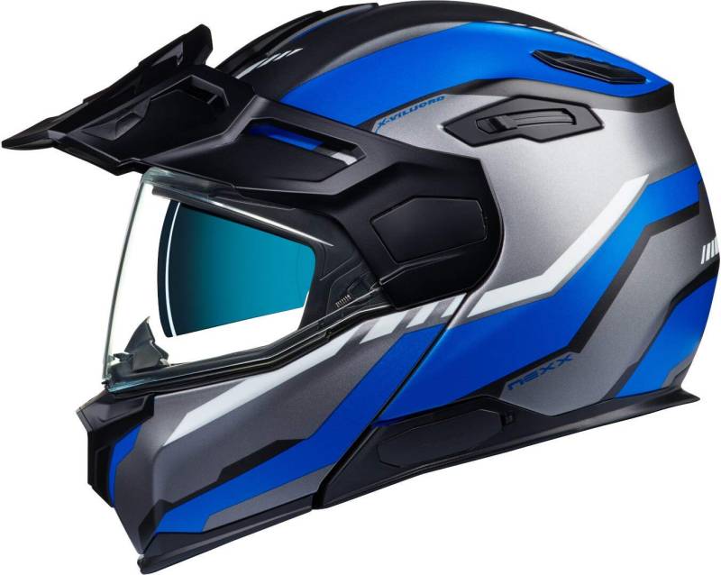 Nexx X.Vilijord Continental Modularhelm Schwarz Matt/Blau S (55/56) von X NEXX HELMETS