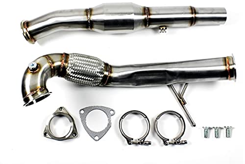 1026127 Hosenrohr Downpipe 76mm MIT KAT für S3 8L 210PS TT 225PS QUATTRO Edelstahl, Passend für 1,8T Motoren mit K04 Turbolader, Sportkat, Leistungszuwachs ca. 15-20PS von X-Parts