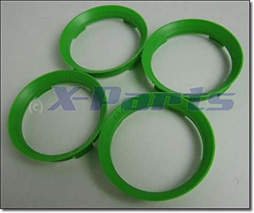 4er Set Felgen Zentrierringe 63,3mm auf 57,1mm GRÜN Alufelge von X-Parts