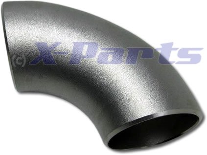 90° Grad EDELSTAHL Bogen 42mm KURZ Rohr V2A Schweißbogen Downpipe Hosenrohr von X-Parts