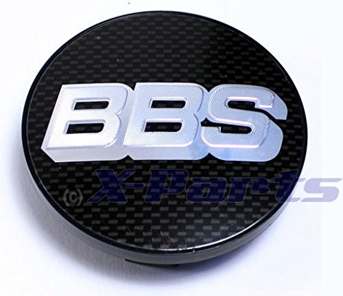 BBS ALLOY WHEEL SINGLE Centre Cap Emblem Carbon Chrome Silver 70 mm BB0924467 for Extension Bar with Snap Ring von X-Parts