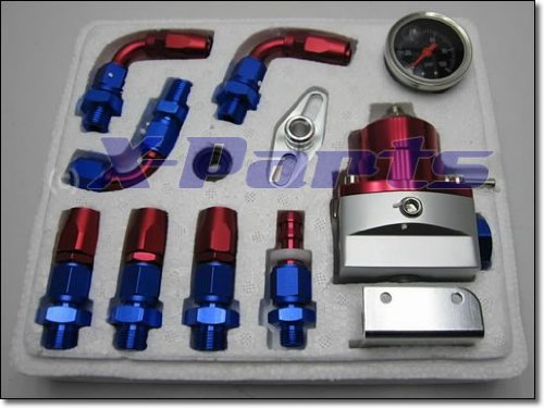 Benzindruckregler mit Manometer 7MGTE Stahlflex Leitung von X-Parts