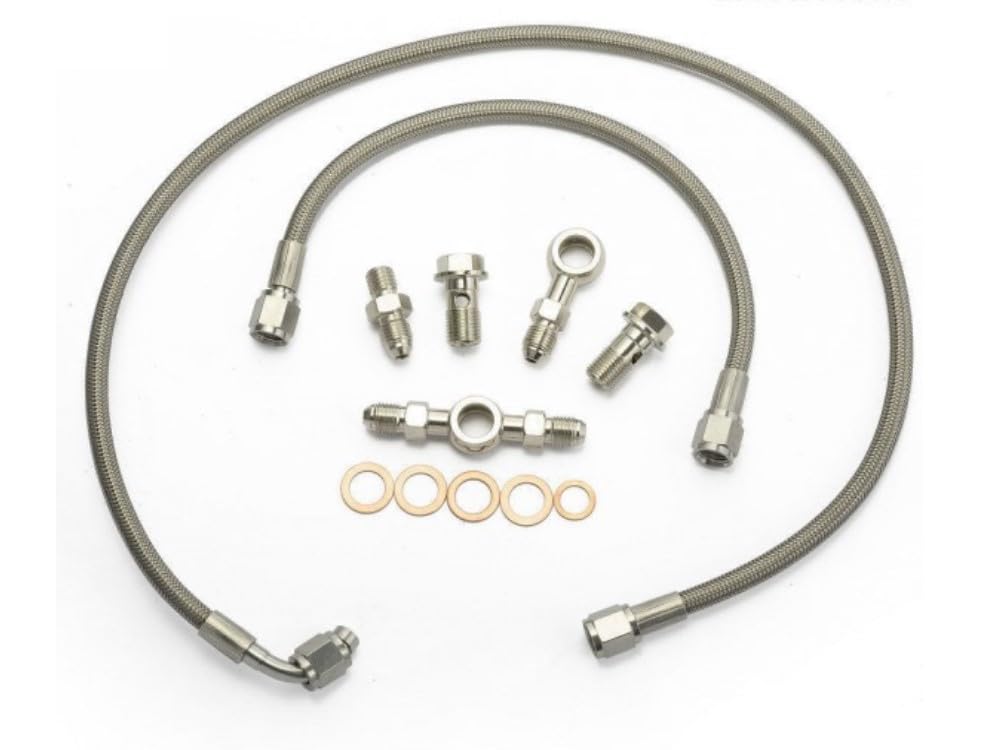 Öl-Zulauf Turbolader Leitung Set für Stahlflex Öl Dash4 AN4 Turbo AN4 Hohlschrauben Ölrestriktor für WRX STi i AVCS EVO GTR Garrett GT25 TDO4 TDO5 TD06 10100065 Öl-Zulauf Turbolader Leitung Set für Stahlflex Öl Dash4 AN4 Turbo AN4 Hohlschrauben Ölrestriktor für WRX STi i AVCS EVO GTR Garrett GT25 TDO4 TDO5 TD06 10100065 von X-Parts