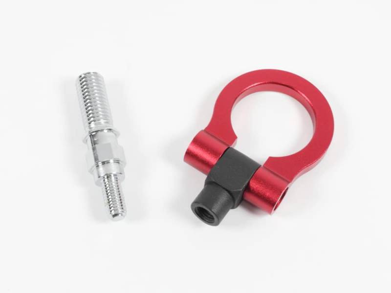X-Parts Rennsport Abschleppöse in Rot - Faltbar, Aluminium, M18 x 2.5 Rechtsgewinde, Passt für Auto, LKW, Van, UTV, Traktor, ATV, Bus, Golf Cart, RV, Trailer von X-Parts