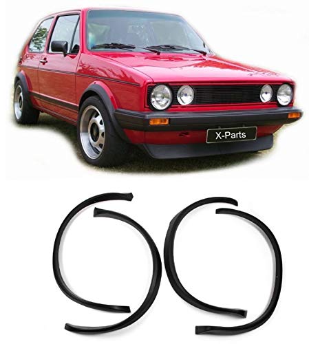 X-Parts Kotflügelverbreiterungen VW Golf 1 GTI Optik, Schwarz, Kunststoff, Auto, 4er Set (2x vorne + 2x hinten), 1099248 von X-Parts