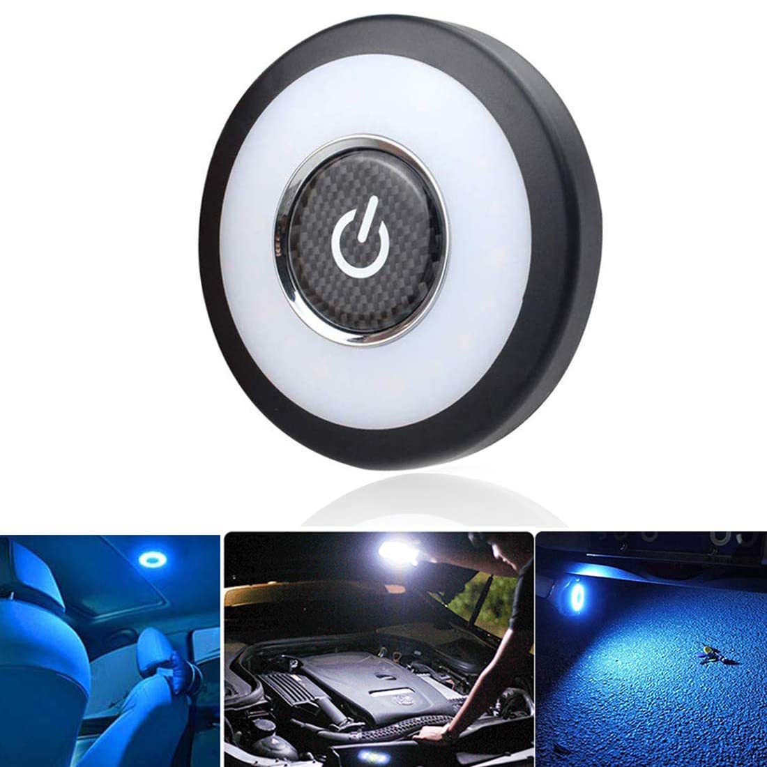 3 Farbe Auto LED Nachtlicht Kofferraum Lichte CAR Deckenleuchte Leselampe | Magnetisch Dimmbar USB wiederaufladbar Licht für Car/Schrank/Wand/Lager/Wohnwagen/Zimmer (Weiss/Kalt Weiss/Blau) von X SIM FITNESSX