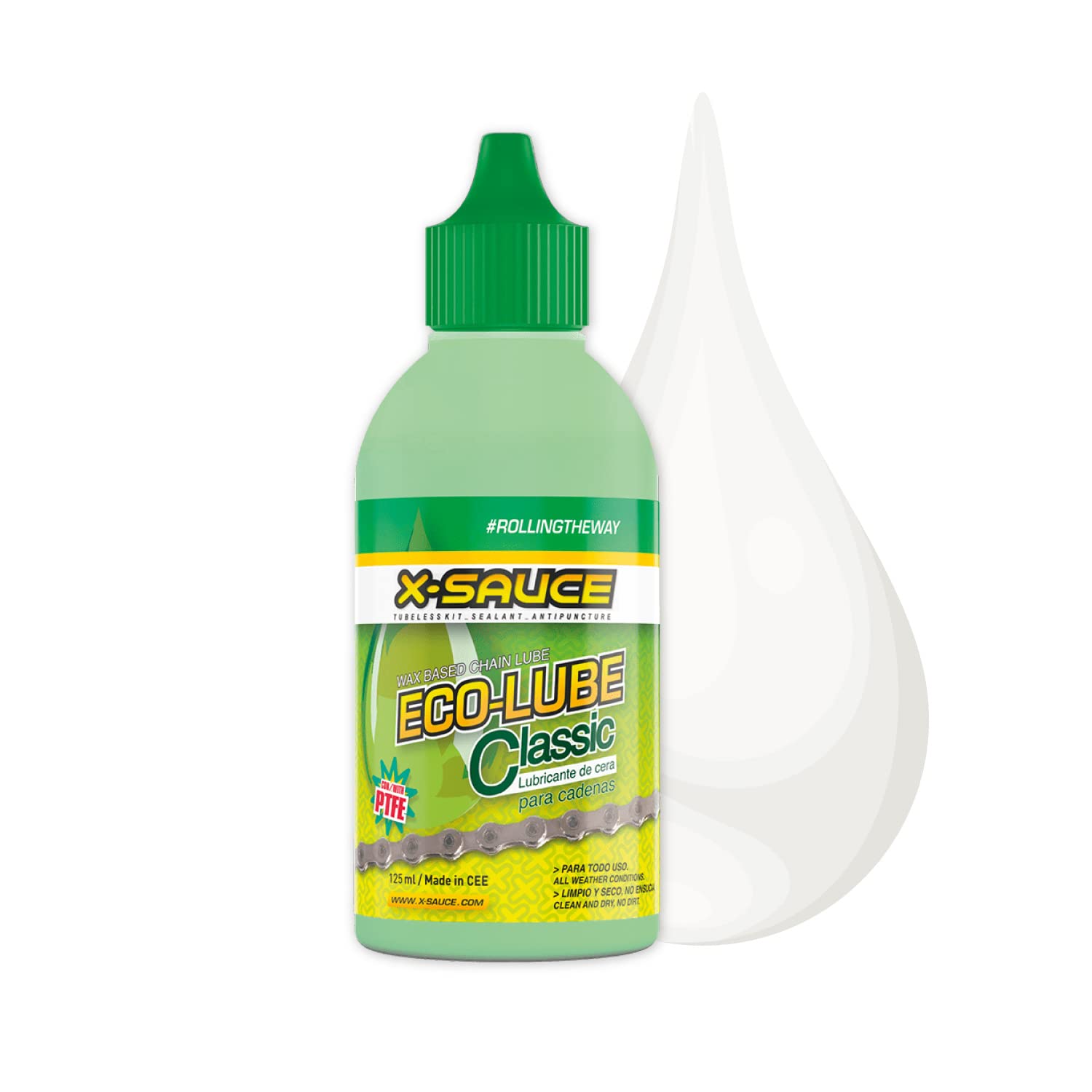 X-Sauce - Schmiermittel für Fahrradketten, biologisch abbaubares Wachsöl und Anti-Reibungs-Zusatzstoffe - Fahrradkettenöl - 125 ml - Trocken- oder Nassklima von X-Sauce