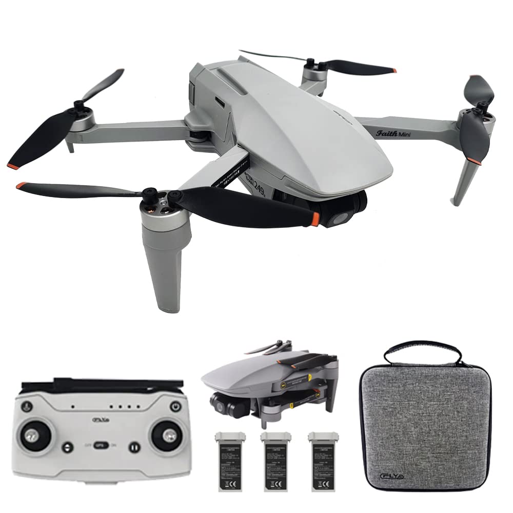 X-Verse Faith2 MINI Drohne mit Kameras 4K unter 250g, 3 Achsen Gimbal, RC 3KM, GPS FPV Faltbarer Quadcopter mit Bürstenlosem Motor, 26 Minuten Flugzeit - 3 Batterien von X-Verse