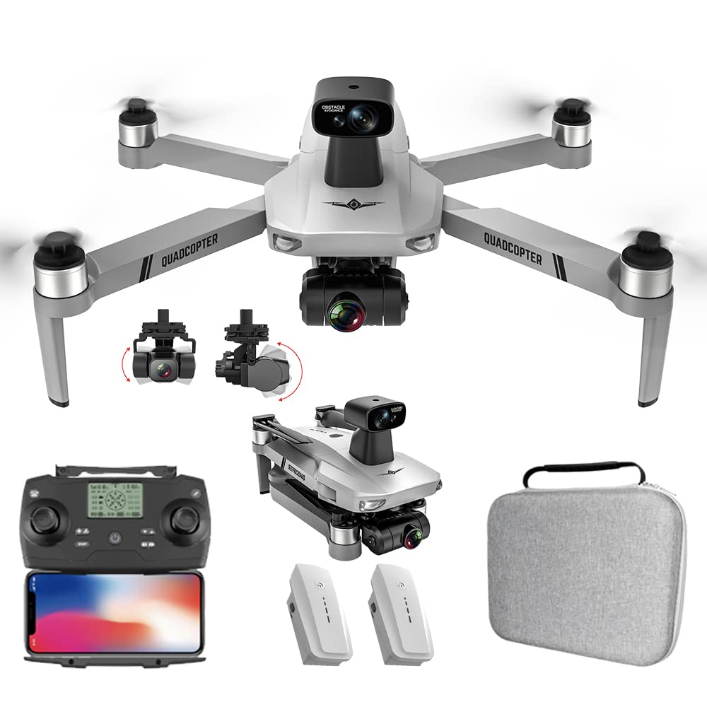X-Verse KF102 MAX Drohne mit Kameras 4K HD, 360° Laser Hindernisvermeidung, 2 Achsen Gimbal, 5G FPV Faltbarer Quadcopter mit Bürstenlosem Motor für Erwachsene (2 Batterien) von X-Verse