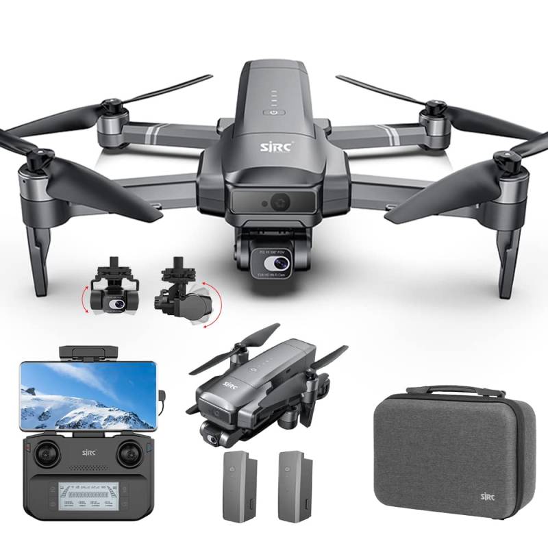 X-Verse SJRC F22S 4K PRO Drohne mit Kameras 4K, Laser Hindernis Vermeidung, 2 Achsen Gimbal+EIS+Repeater, Fernbedienung 3,5km, Professionelle FPV Faltbarer Quadcopter(2 Batterien) von X-Verse