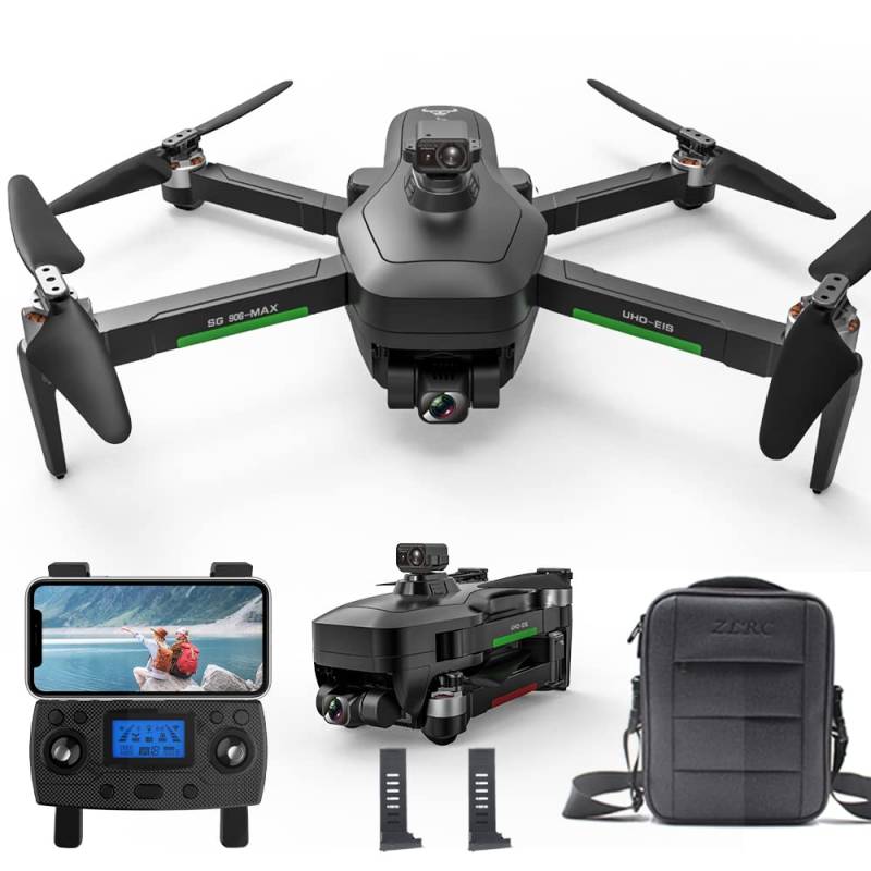 X-Verse ZLL SG906 MAX1 4K Ferngesteuerte Drohne mit Kamera, 3-Achsen Gimbal, 360 Grad Laser Hindernis Vermeidung, GPS 5G WiFi FPV 3km Kontrollabstand RC Quadrocopter(2 Batterien) von X-Verse