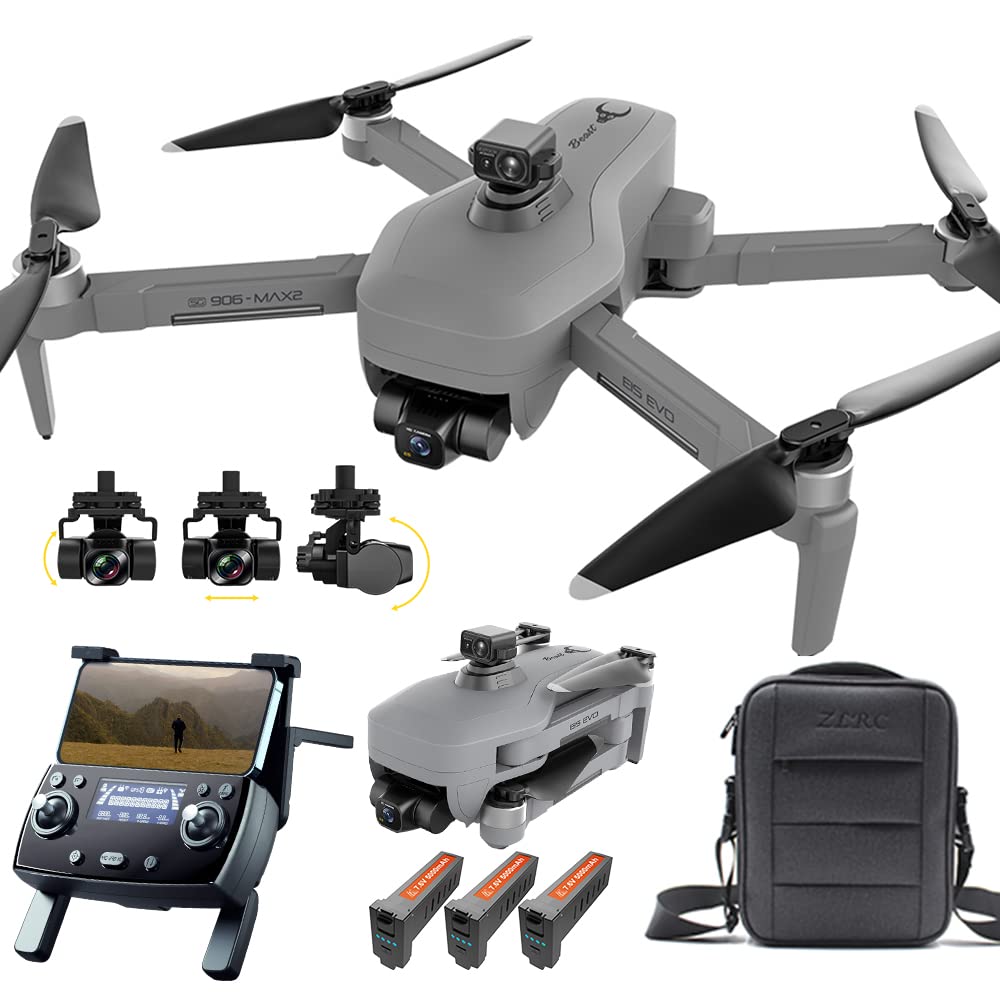 X-Verse ZLL SG906 MAX2 Drohne mit Kamera 4K EIS, 4km RC, 3 Achsen Gimbal, Hindernisvermeidung in 4 Richtungen, GPS 5G FPV RC Quadrocopter mit Bürstenlosem Motor, 3 Batterien von X-Verse
