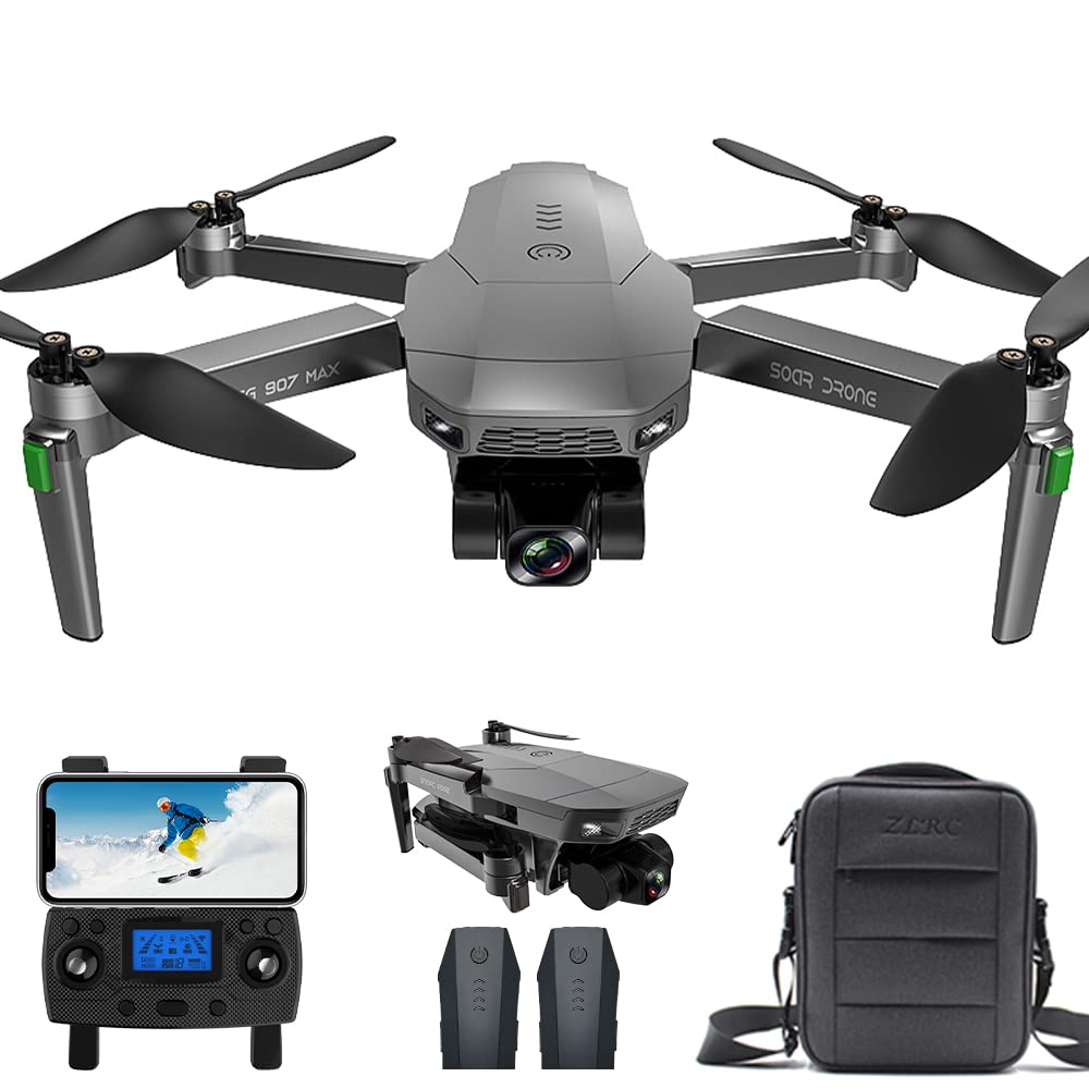 X-Verse ZLL SG907 MAX Drohne mit Kamera 4K HD, 3-Achsen Gimbal, GPS 5G WiFi FPV Return Home Follow Me, RC Quadrocopter mit Bürstenlos Motor (2 Batterien) von X-Verse