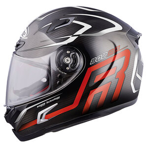 X-lite X-802RR Carbon Integralhelm Silber Rot von X-lite