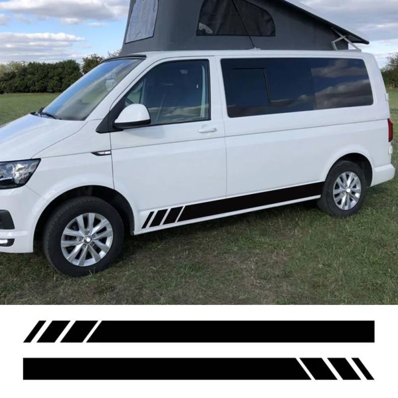 2 STÜCKE Autotür-Seitenaufkleber, Für V=W Transporter T4 T5 T6 Caravelle Multivan Camper Van Vinyl Aufkleber Zubehör von XACCBBA