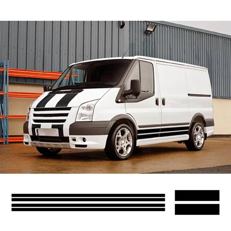 4 Stück/Los Autoaufkleber, für Ford Transit MK6 MK7 Tuning-Zubehör Schutz Camper Van Sport Graphics Vinyl Hood Motoraufkleber von XACCBBA