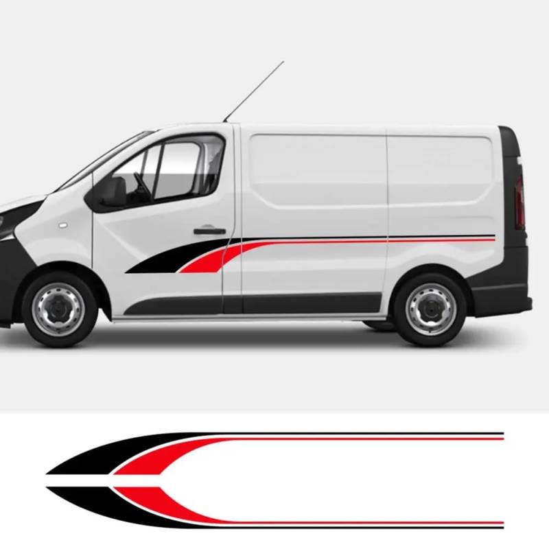 Autoaufkleber, Für Opel, Für Vauxhall Vivaro, Für R=enault Trafic Stripes Camper Van Wohnmobil Vinyl Graphics Decals Auto-Tuning-Zubehör von XACCBBA