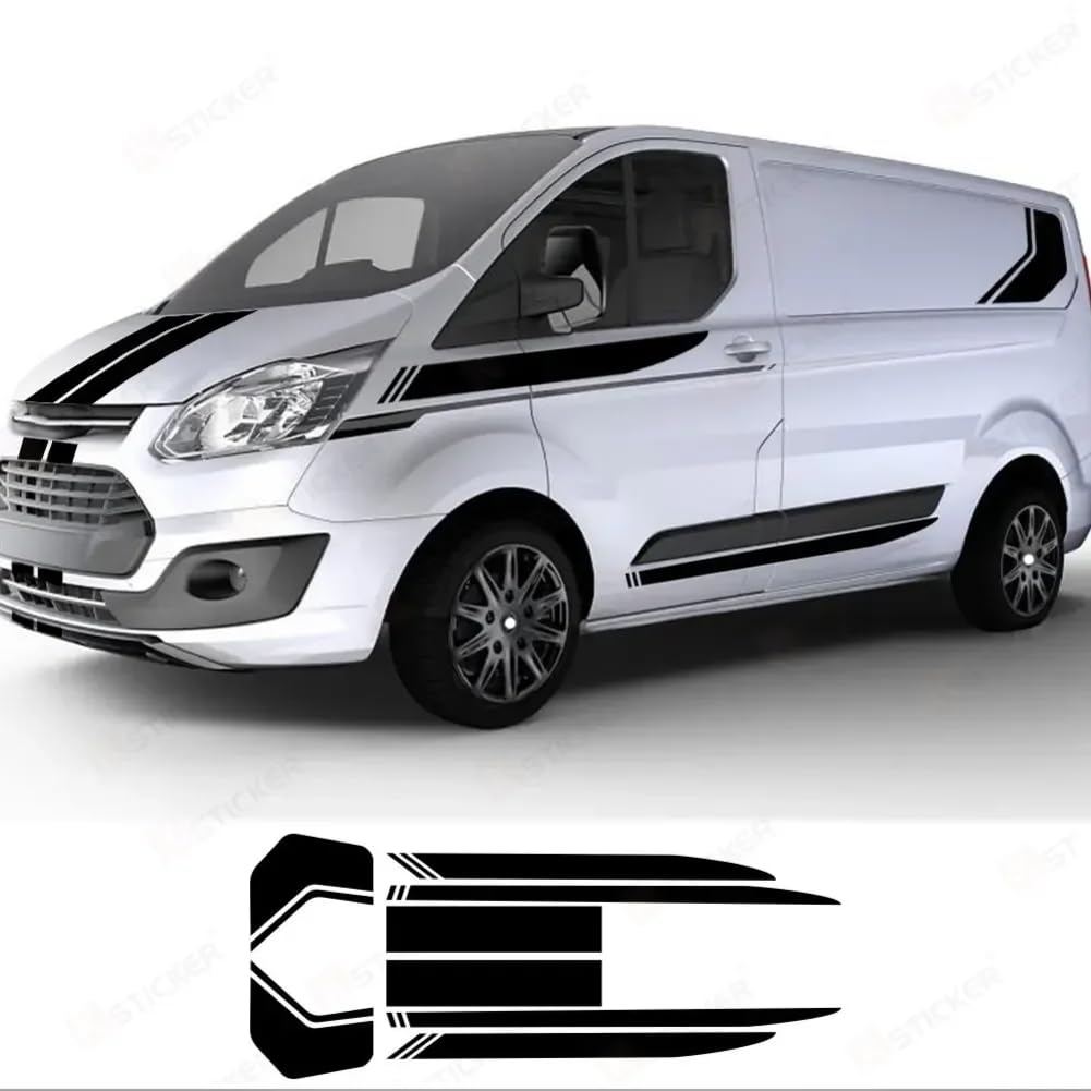 Autoaufkleber, für Ford Transit Tourneo Custom MK7 MK8 MK9 Sportstreifen Wraps Kit Van Vinyl Dekor Aufkleber Tuning Autozubehör Autoaufkleber, für Ford Transit Tourneo Custom MK7 MK8 MK9 Sportstreifen Wraps Kit Van Vinyl Dekor Aufkleber Tuning Autozubehör von XACCBBA