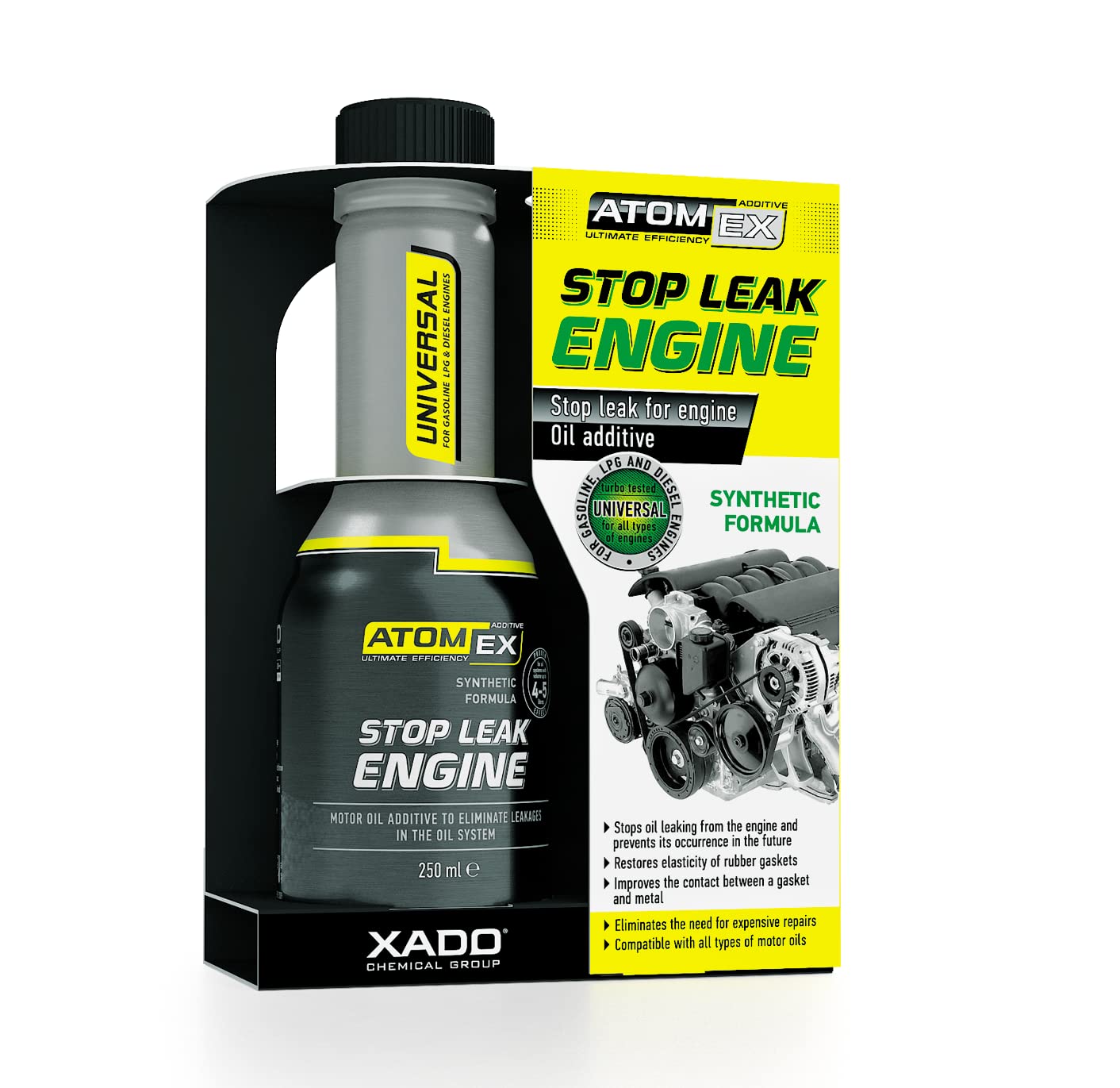 XADO Öl-Verlust Stop am Motor-Dichtmittel Leck Öl-Stopp Motor-Öl-Additiv zur Abdichtung - ATOMEX von XADO