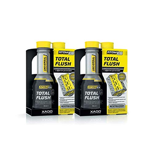 XADO Motorspülung Total Flush Set Öl Additiv - Motor Reiniger Zuzatz für Benzin, Diesel und LPG-Motoren - Motorspülung für Gründliche Reinigung, Dekarbonisierung und Festsitzende Kolbenringe 2X 250 ml von XADO