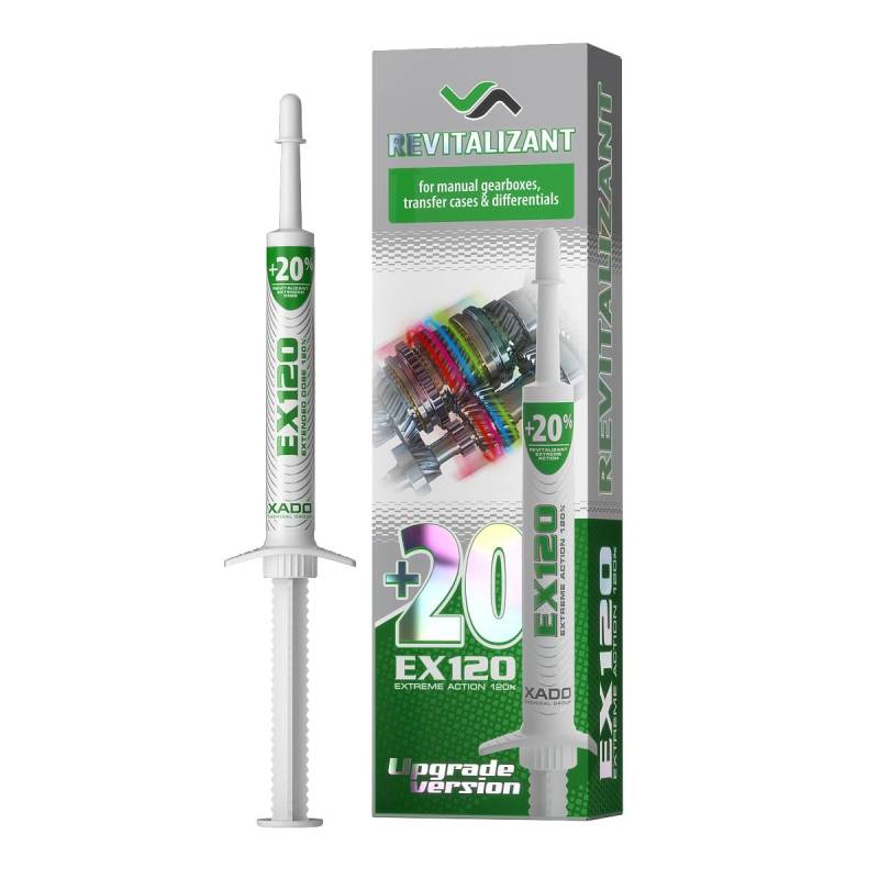 Xado Additiv EX120 für Schaltgetriebe - Getriebeöl Additiv, Revitalizant für Schaltgetriebe, Getriebekoffer und Differentiale - Getriebe Reparatur, Geräuschreduzierung, Getriebe Zusatz, 8 ml von XADO