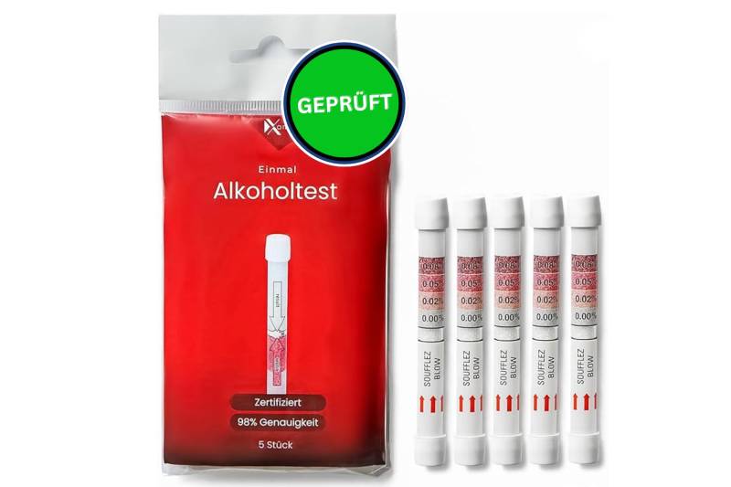 XANTUS Alkoholtester: FDA gelistet, intuitiv & kompakt. Einmaltest mit Sofort-Ergebnis & 98% genauem Promillewert (10 Stück) von XANTUS