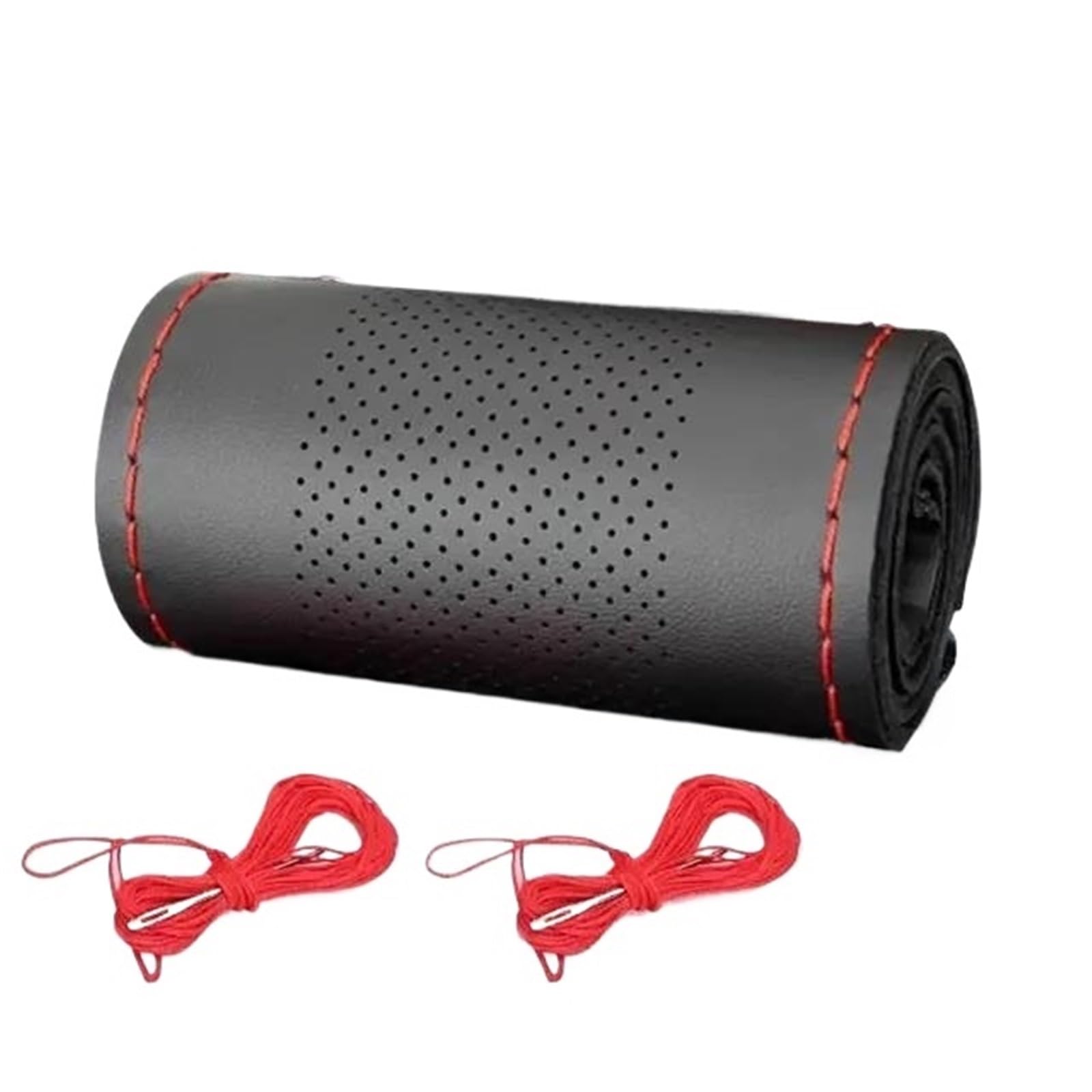 Auto Lenkrad Abdeckung Für 37-38cm Auto Zubehör Lenkrad Schützen LenkradhüLlen(Middle Hole Red) von XARNUH