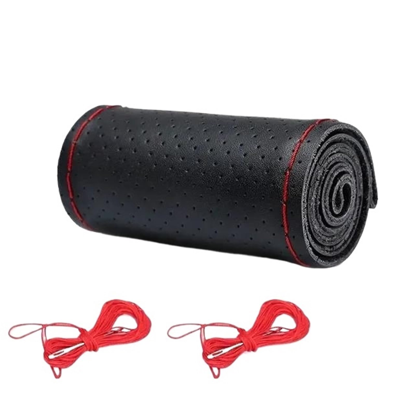 Auto Lenkrad Abdeckung Für 37-38cm Auto Zubehör Lenkrad Schützen LenkradhüLlen(with Hole Red) von XARNUH