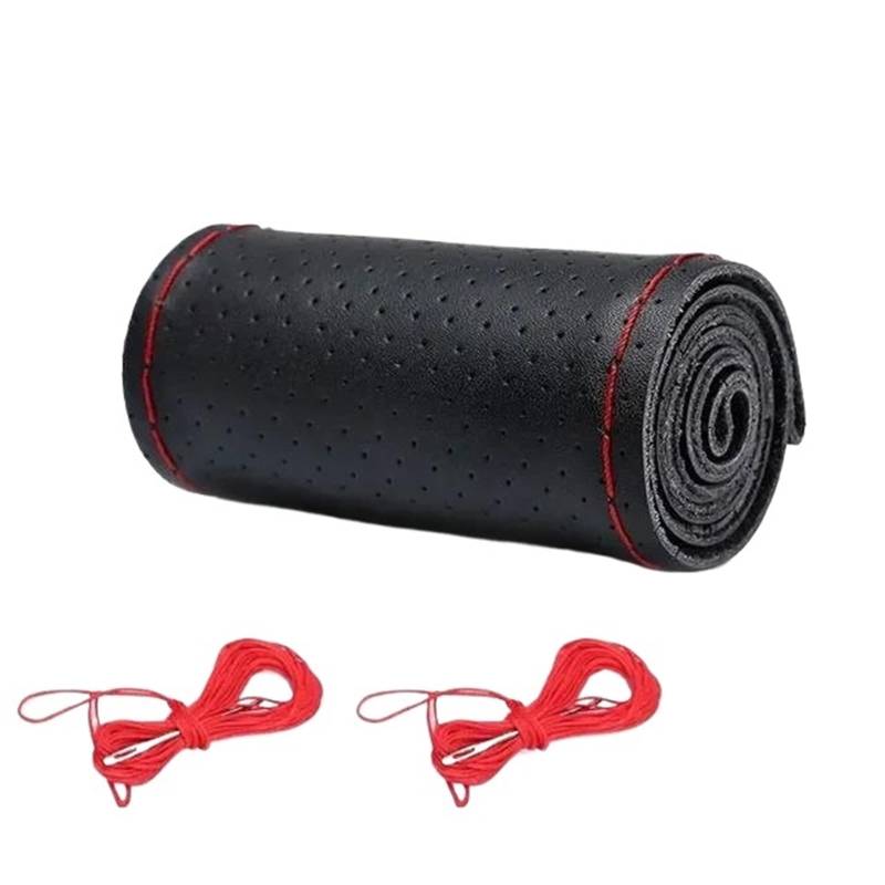 Auto Lenkrad Abdeckung Für 37-38cm Auto Zubehör Lenkrad Schützen LenkradhüLlen(with Hole Red) von XARNUH