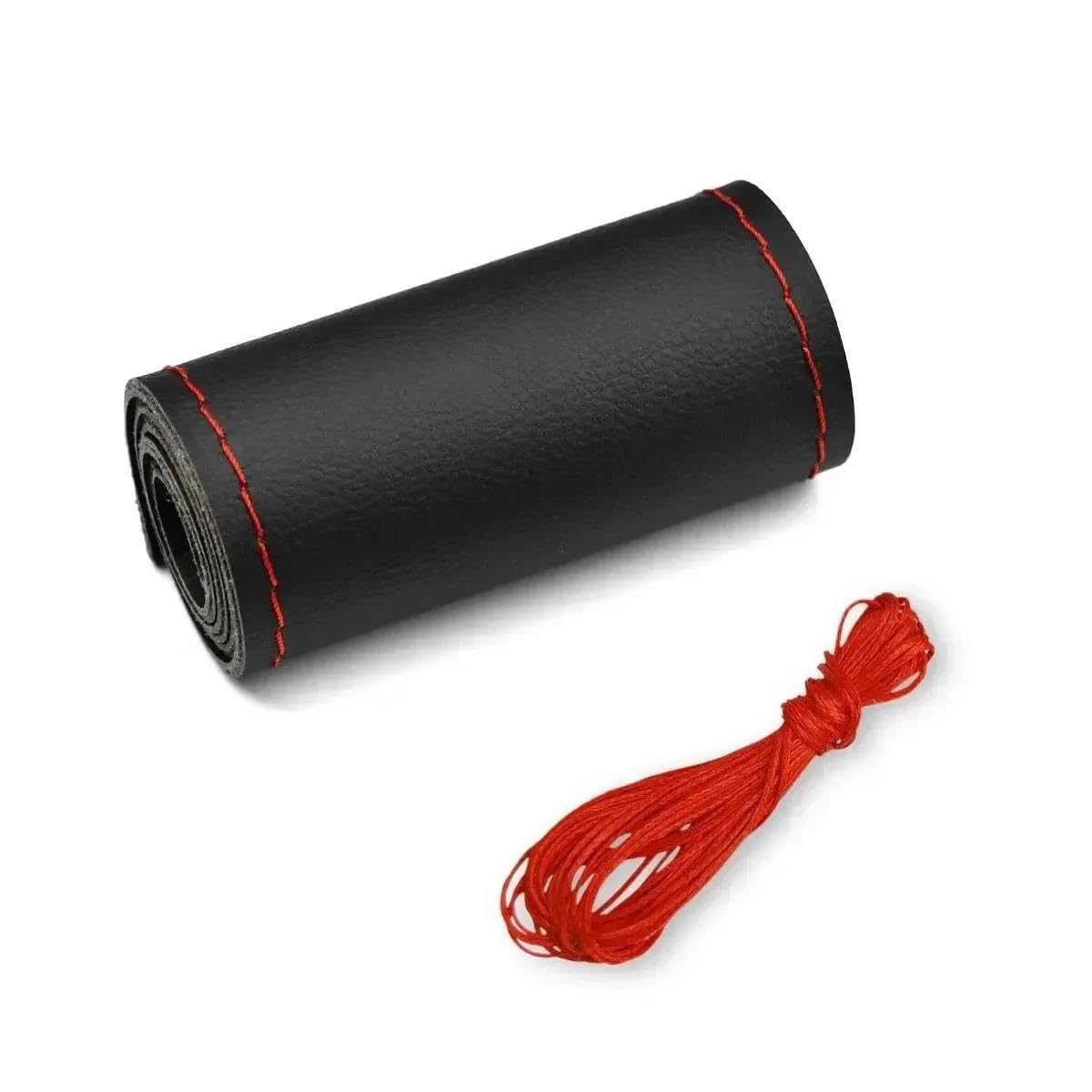 Auto Lenkrad Abdeckung Für 38cm 14" Auto Lenkrad Schutz LenkradhüLlen(Black Red (Smooth)) von XARNUH