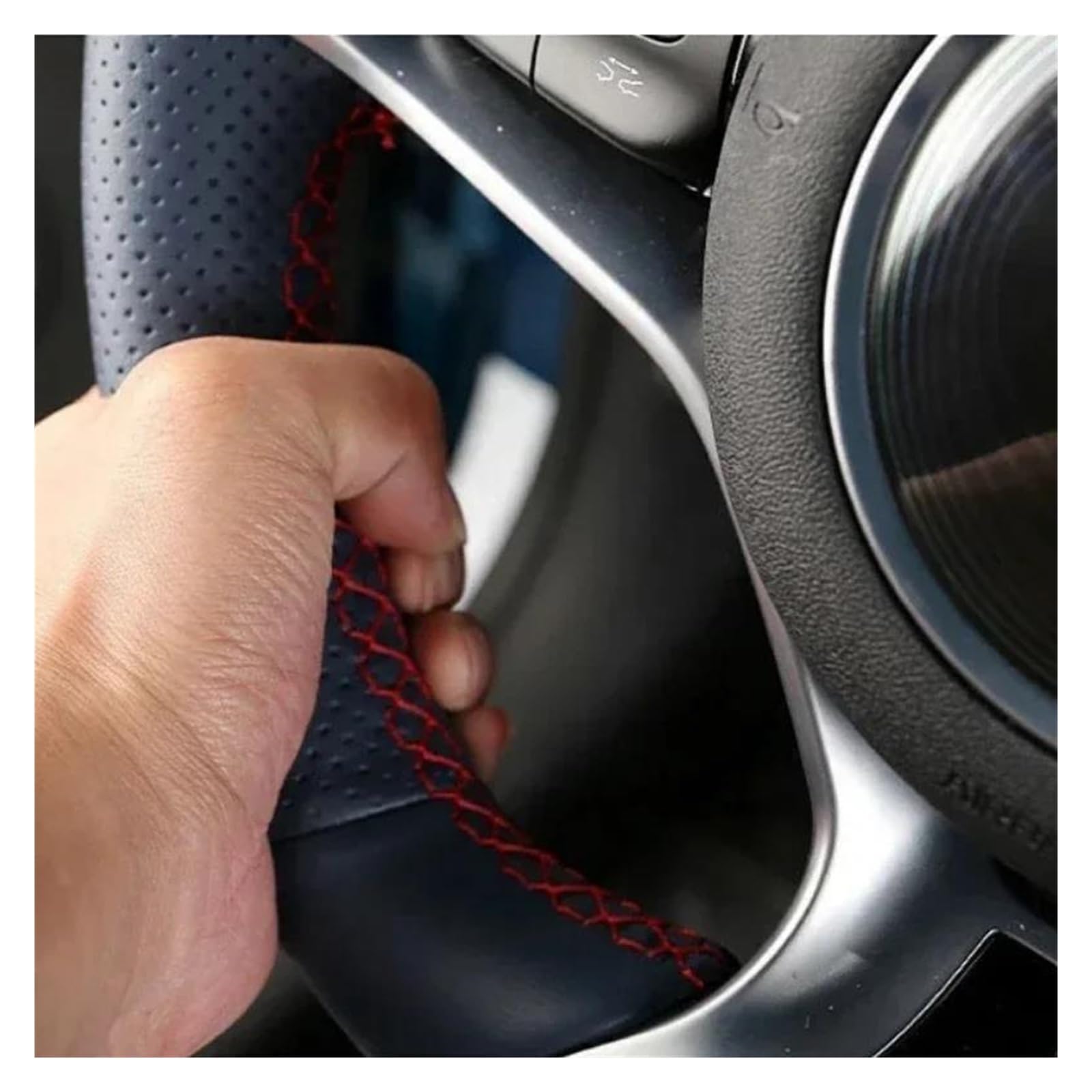 Für BYD Für Atto 3 EV 2022 2023 Auto Lenkrad Abdeckung Auto Zubehör LenkradhüLlen(Blue and White) von XARNUH