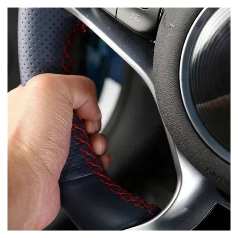 Für BYD Für Atto 3 EV 2022 2023 Auto Lenkrad Abdeckung Auto Zubehör LenkradhüLlen(Blue and White) von XARNUH