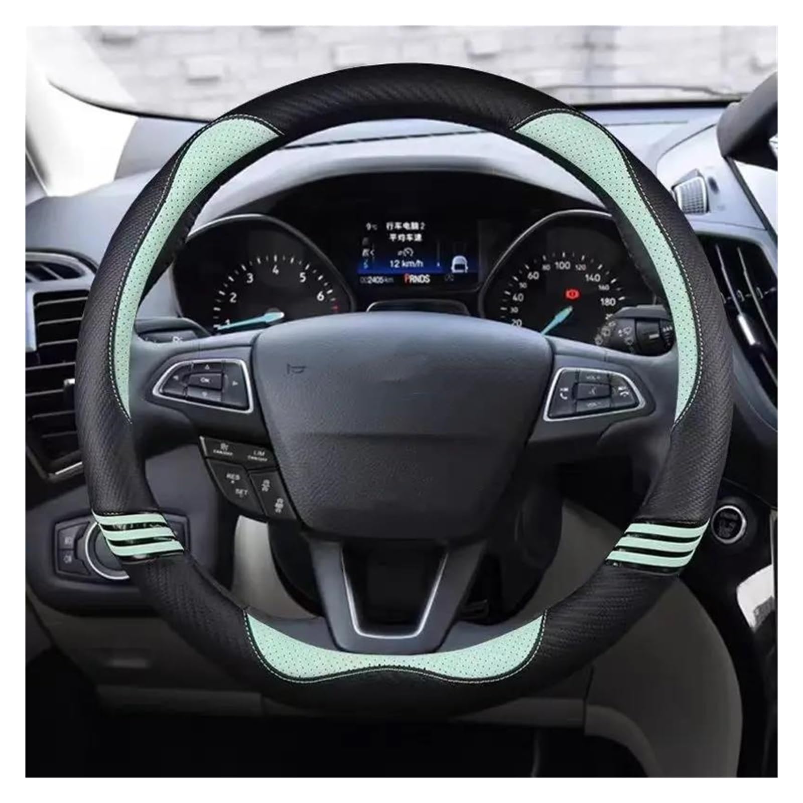 Für Focus 3 2015-2018 Für Escape Für C-MAX Für Ecosport 2018-2019 Autolenkradabdeckung LenkradhüLlen(Green) von XARNUH