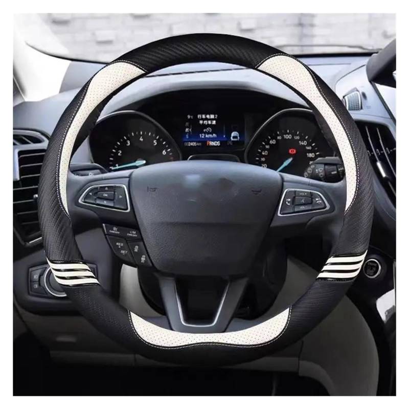 Für Focus 3 2015-2018 Für Escape Für C-MAX Für Ecosport 2018-2019 Autolenkradabdeckung LenkradhüLlen(White) von XARNUH