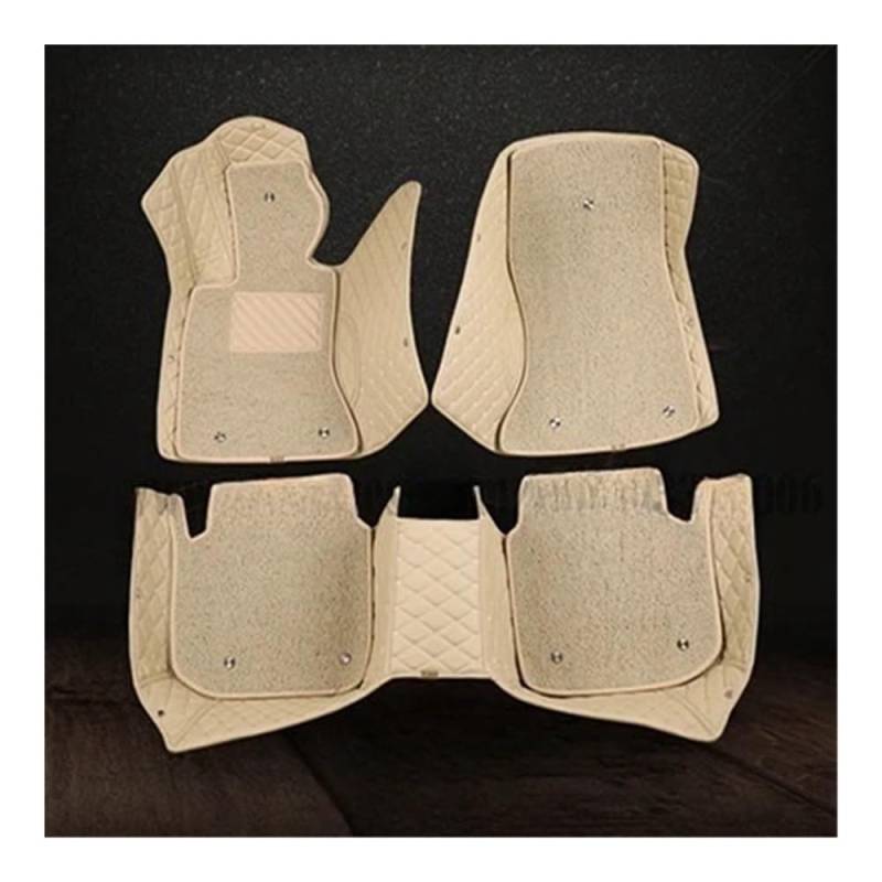 Nach Maß Auto FußMatten Für 3er-Serie Für F30 2013-2019 Zwei Lagen Customized Style 3D Auto Fußmatten Innenraum Zubehör Auto Matte Set(Beige) von XARNUH