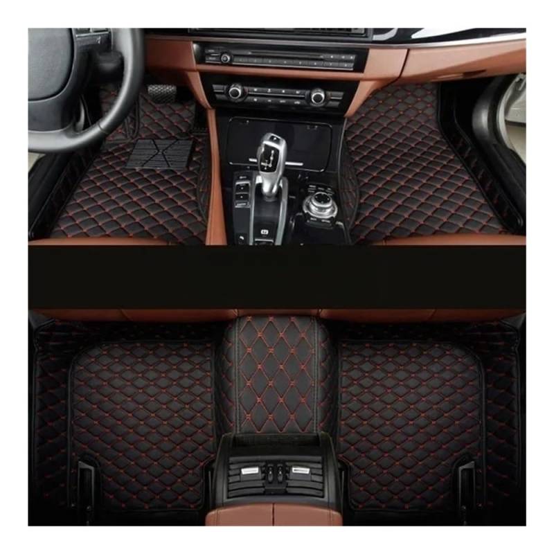 Nach Maß Auto FußMatten Für 7er 2023-Jahre Custom Auto Fußmatten Auto Teppiche Fuß Coche Zubehör Alle Wetter Autos Matten Auto Matten Set(Black red) von XARNUH
