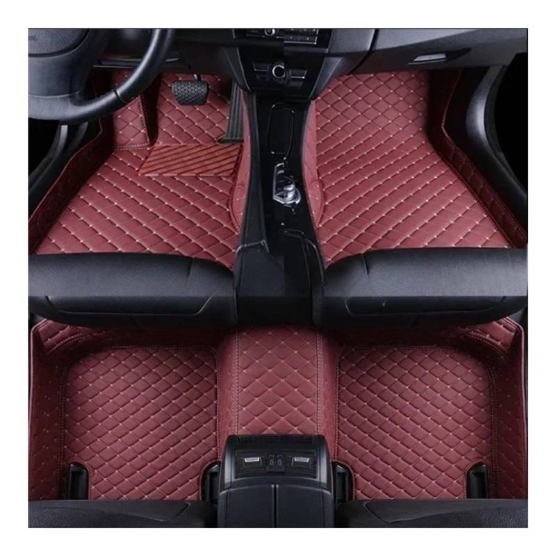 Nach Maß Auto FußMatten Für Cayenne 2006 2007 2008 2009 2010 Auto-Fußmatten Innenausstattung Allwetter-Automatten Auto-Matten-Set(Wine Red) von XARNUH