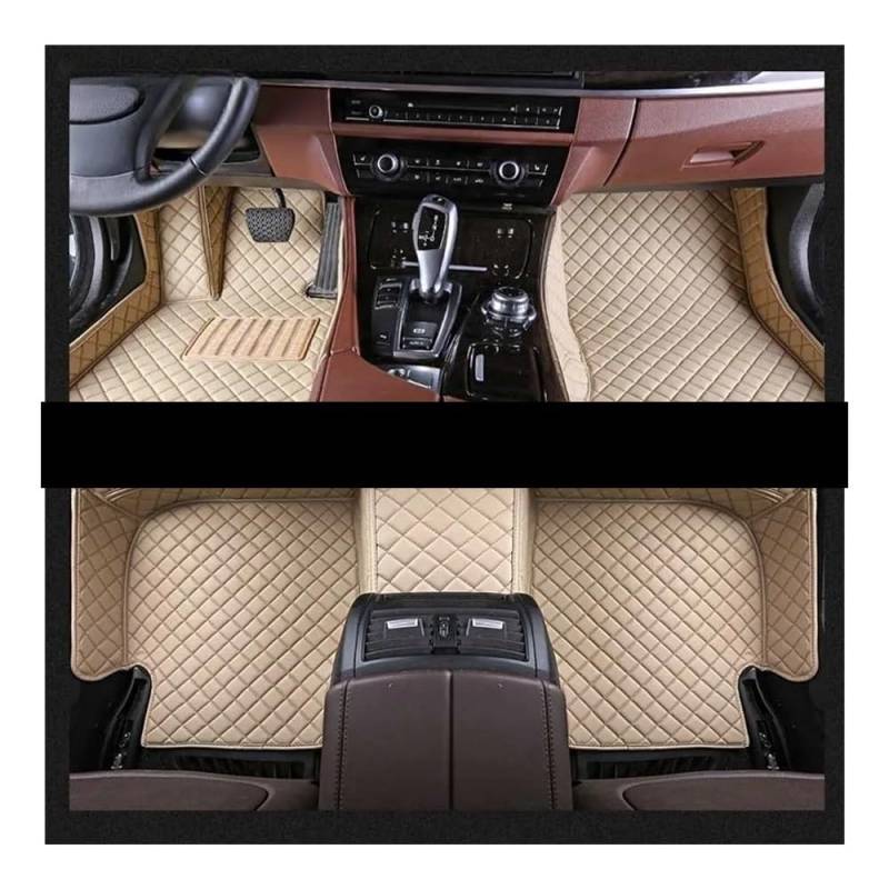 Nach Maß Auto FußMatten Für DS3 Custom Auto Fußmatten Auto Teppiche Fuß Coche Zubehör Alle Wetter Autos Matten Auto Matten Set(Beige) von XARNUH